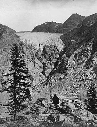 Le glacier Blanc en 1930 vu depuis le pré de Madame Carle. Source.