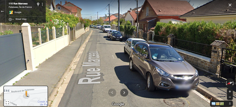 Image « Google » de la rue Marceau (aout 2020).