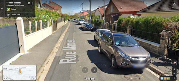 Image « Google » de la rue Marceau (aout 2020).