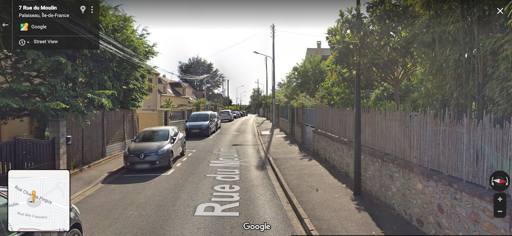 Image « Google » de la rue du Moulin (mai 2018).
